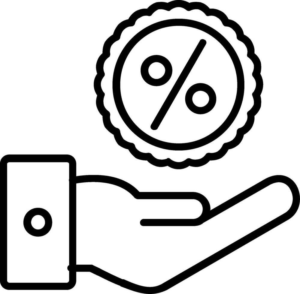 Discount Line Icon vector