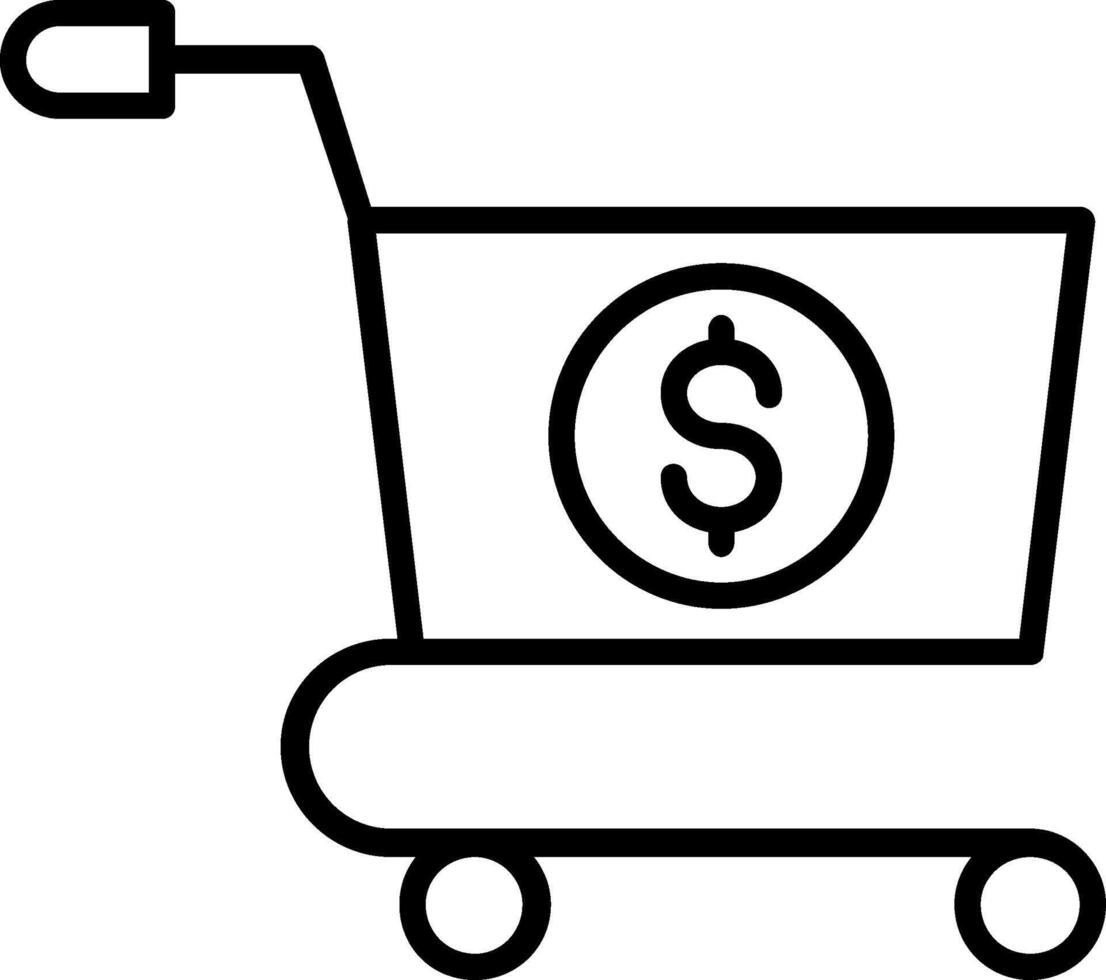 Shopping Cart Line Icon vector