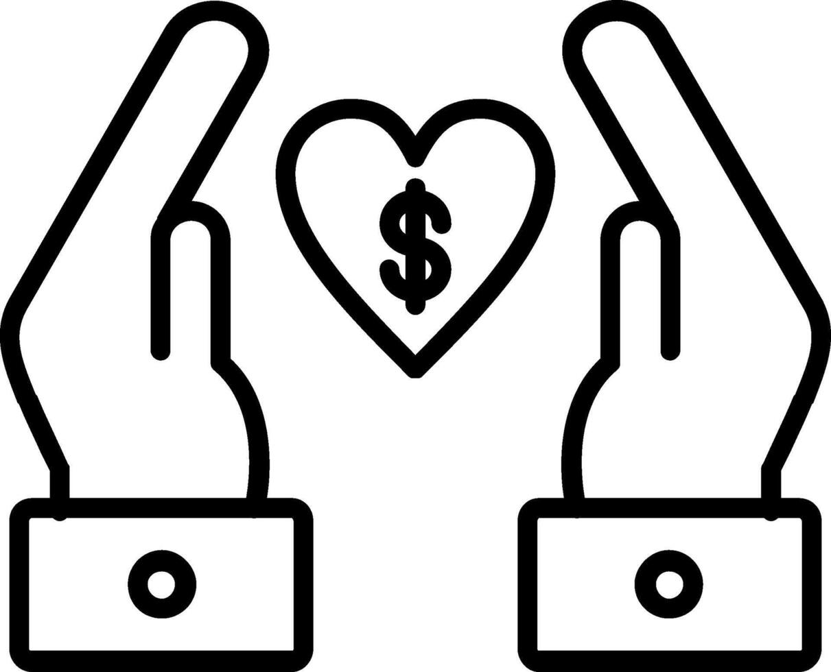 Chrity Donation Line Icon vector