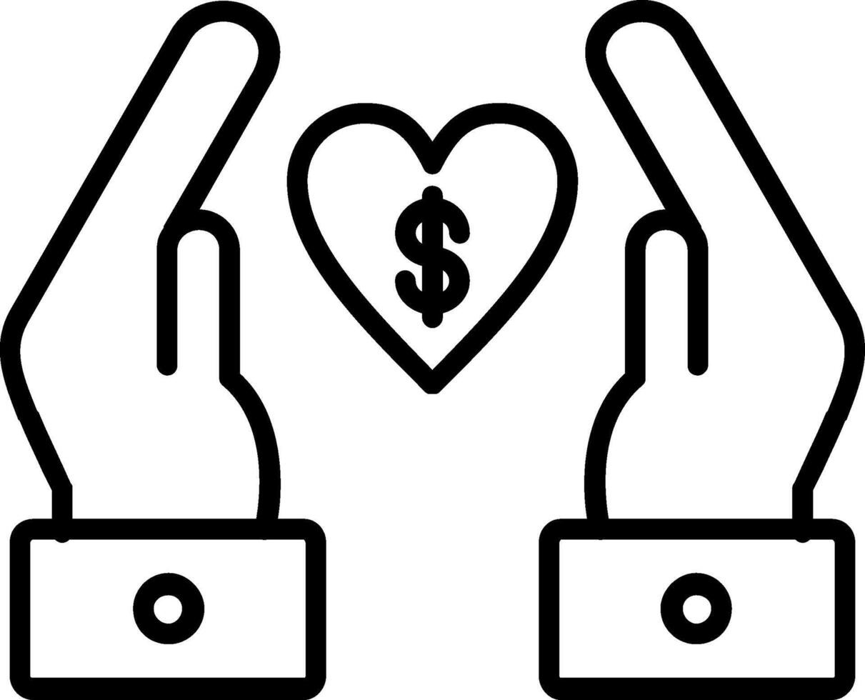 Chrity Donation Line Icon vector