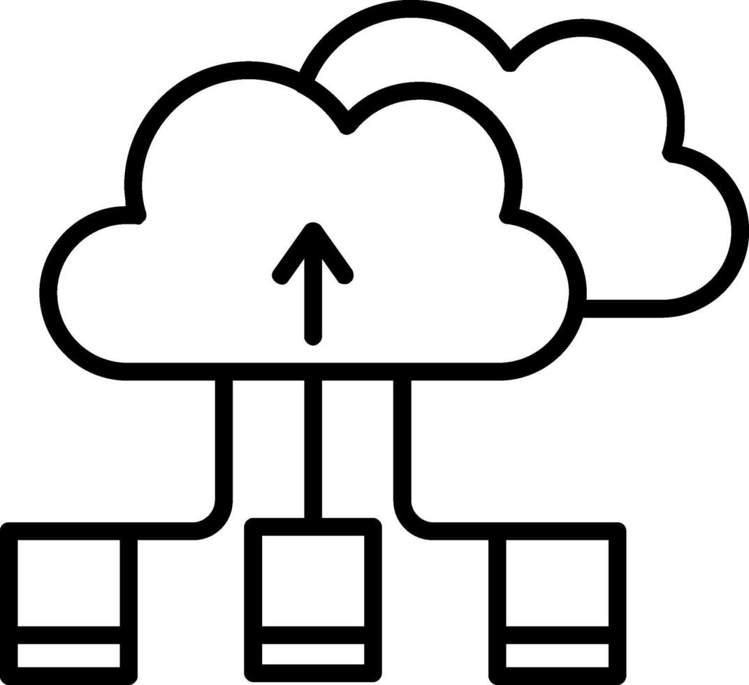 Cloud Storage Line Icon vector