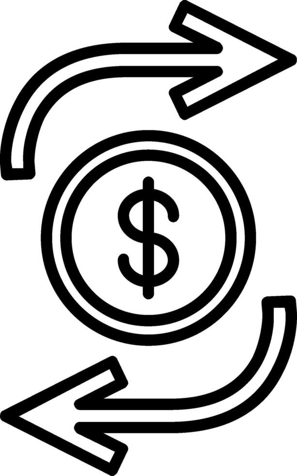 Funds Transfer Line Icon vector