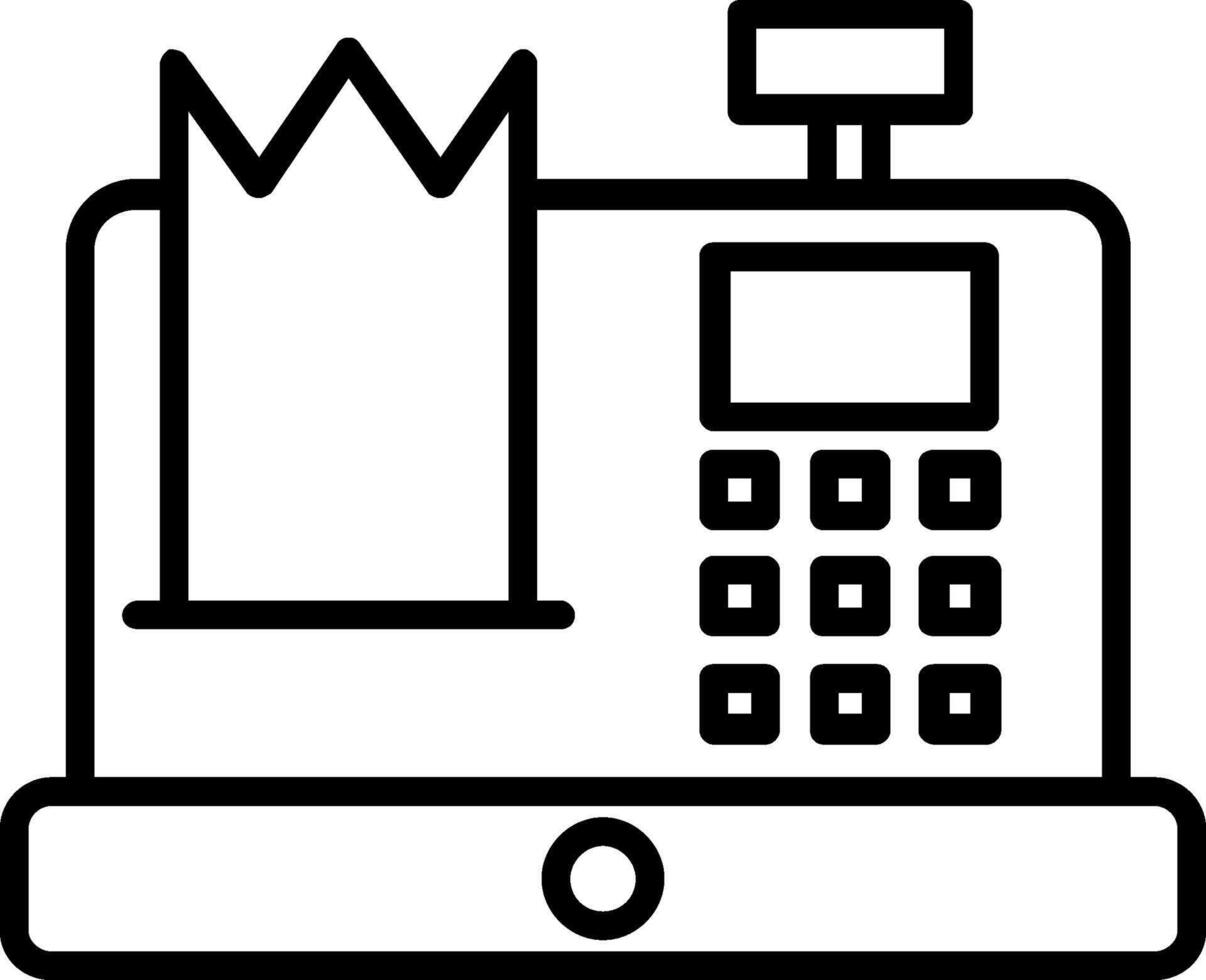 Cash Register Line Icon vector