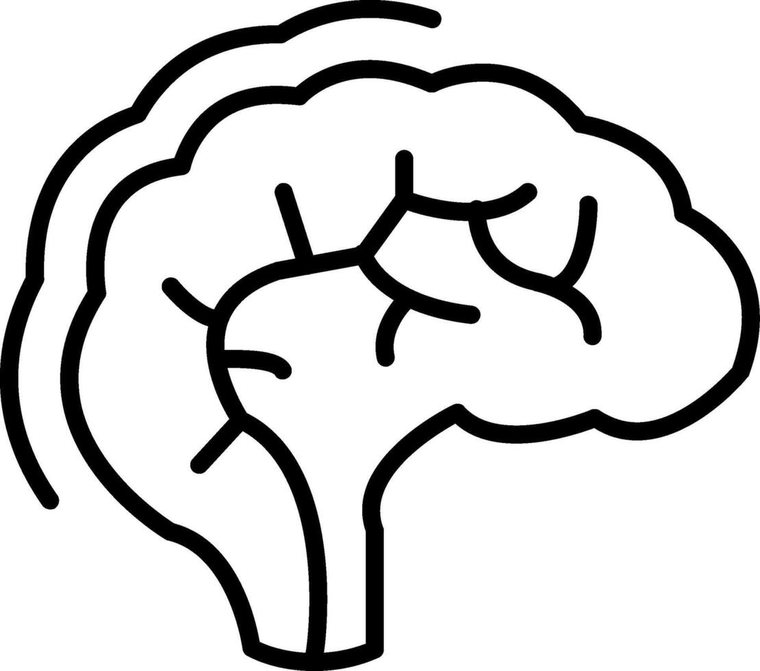 Human Brain LineIcon vector