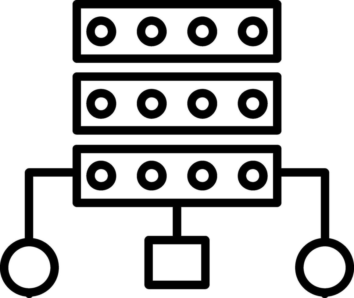 Data Structure Line Icon vector