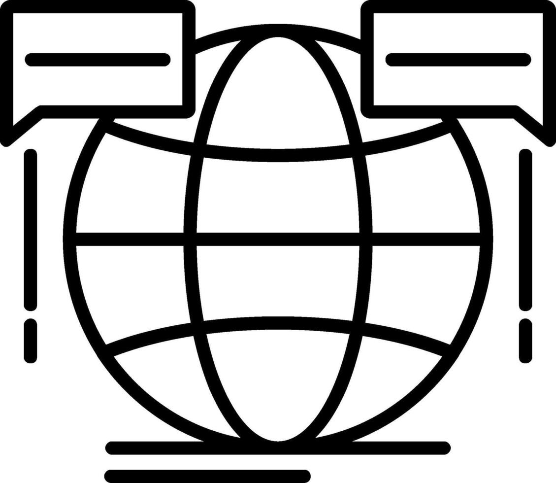 Global Forum Line Icon vector