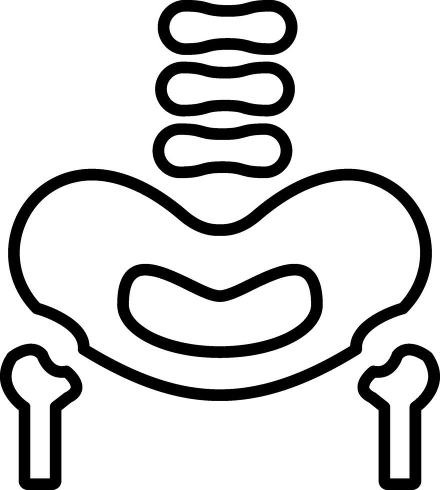 Pelvic Bone LineIcon vector