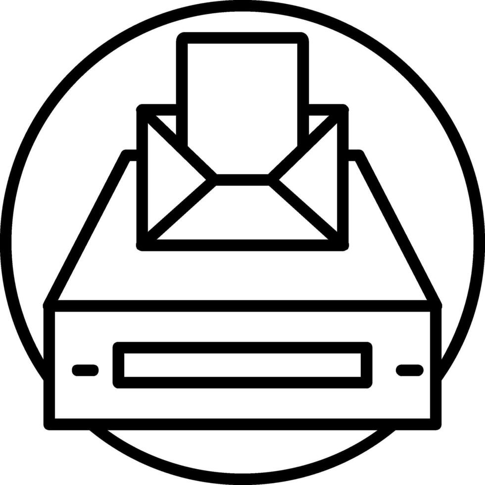 Project Inbox Line Icon vector