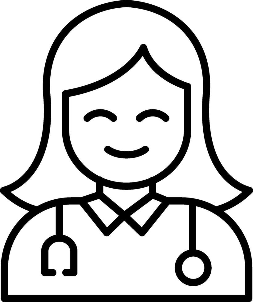 Female Doctor LineIcon vector