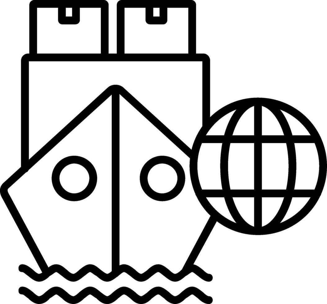 International Delivery LineIcon vector