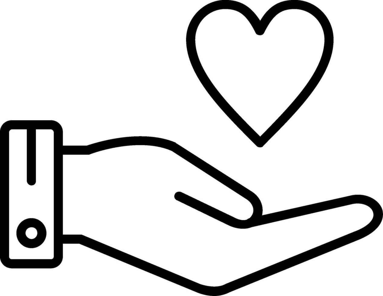 Hand Heart Line Icon vector