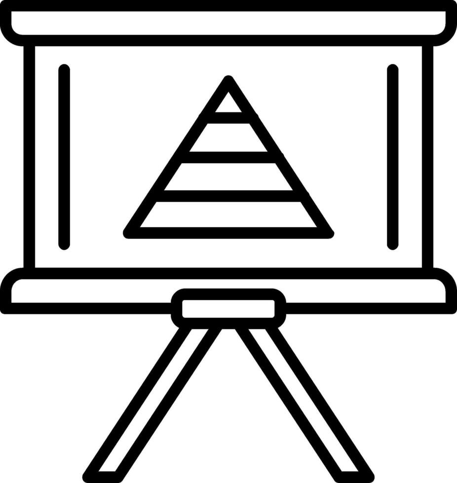Pyramid Chart Line Icon vector