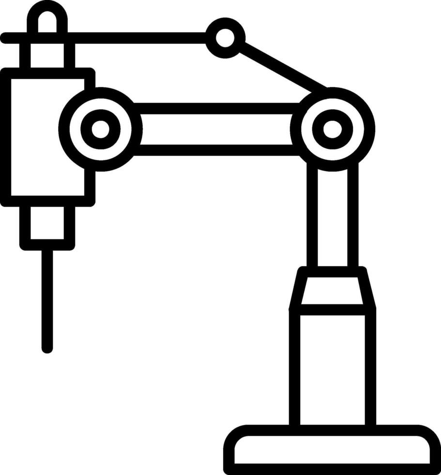 icono de línea de brazo de robot vector