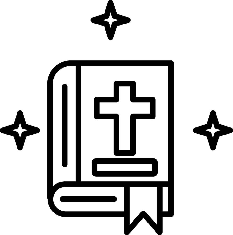 icono de la línea de la biblia vector