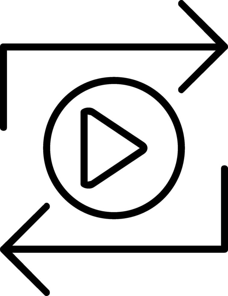 Replay Line Icon vector