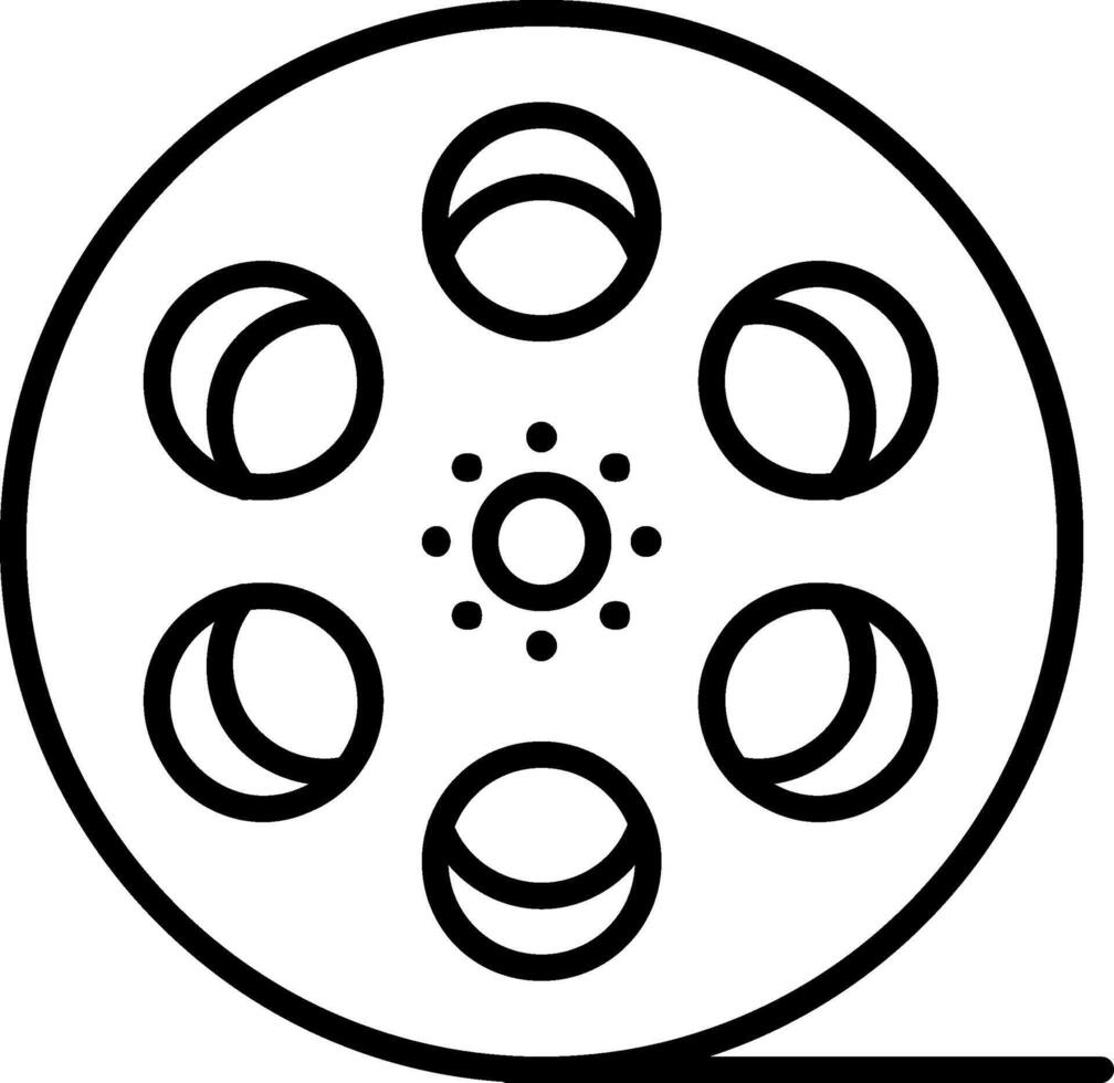 icono de línea de carrete de película vector