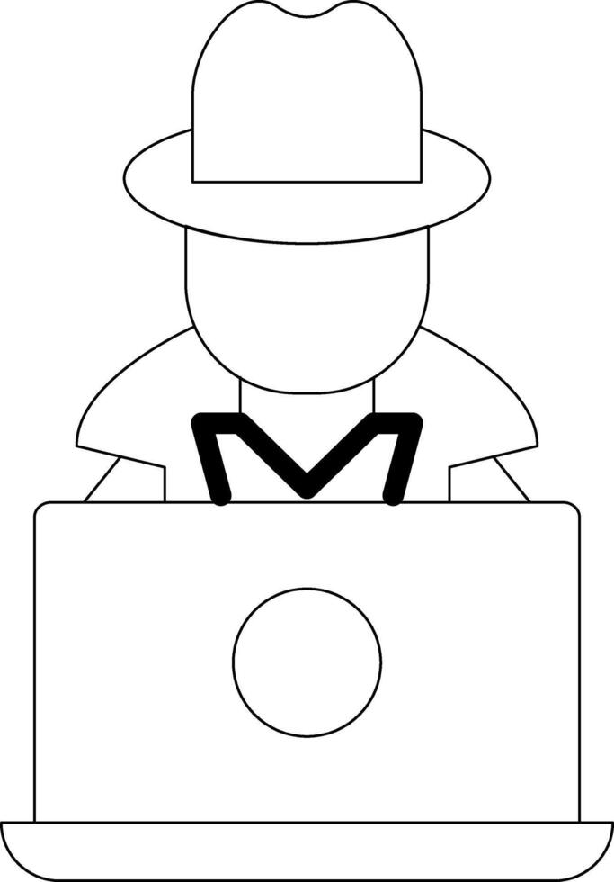 Hacker Line Icon vector