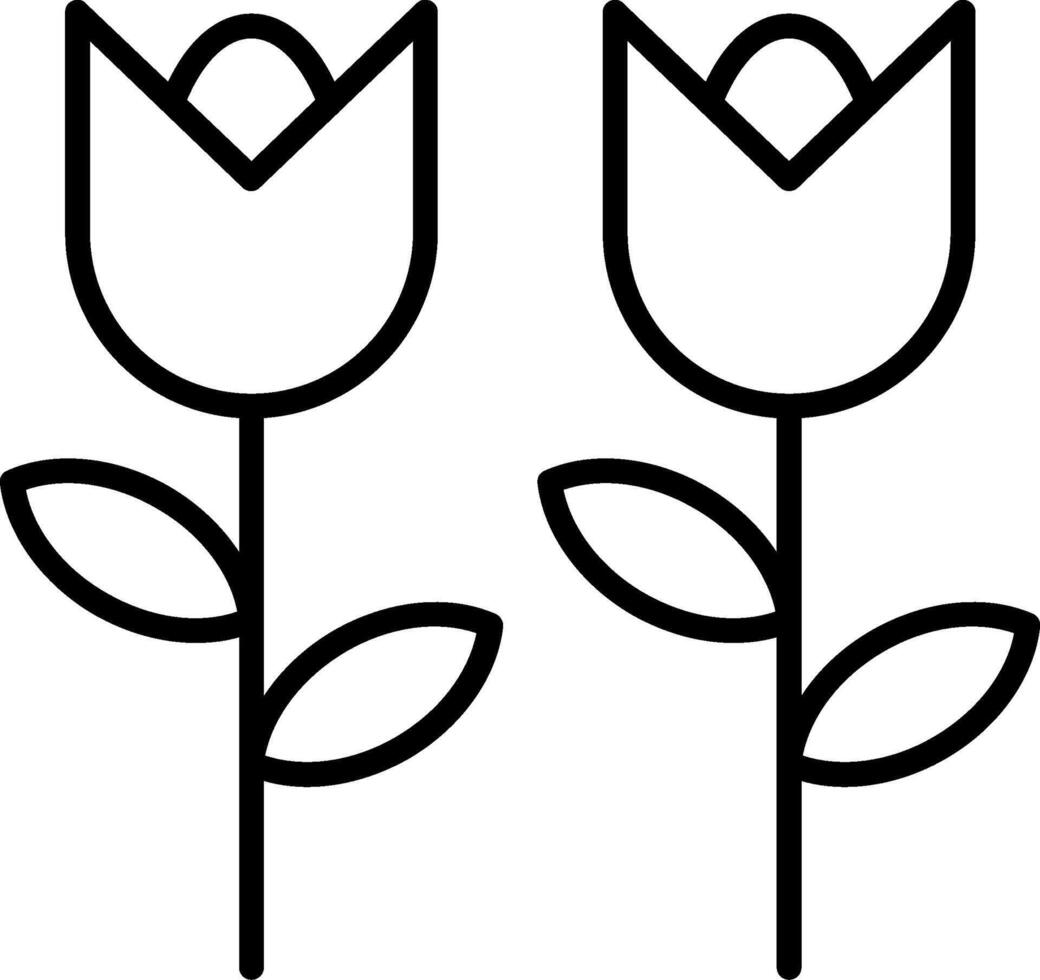 Flowers Line Icon vector