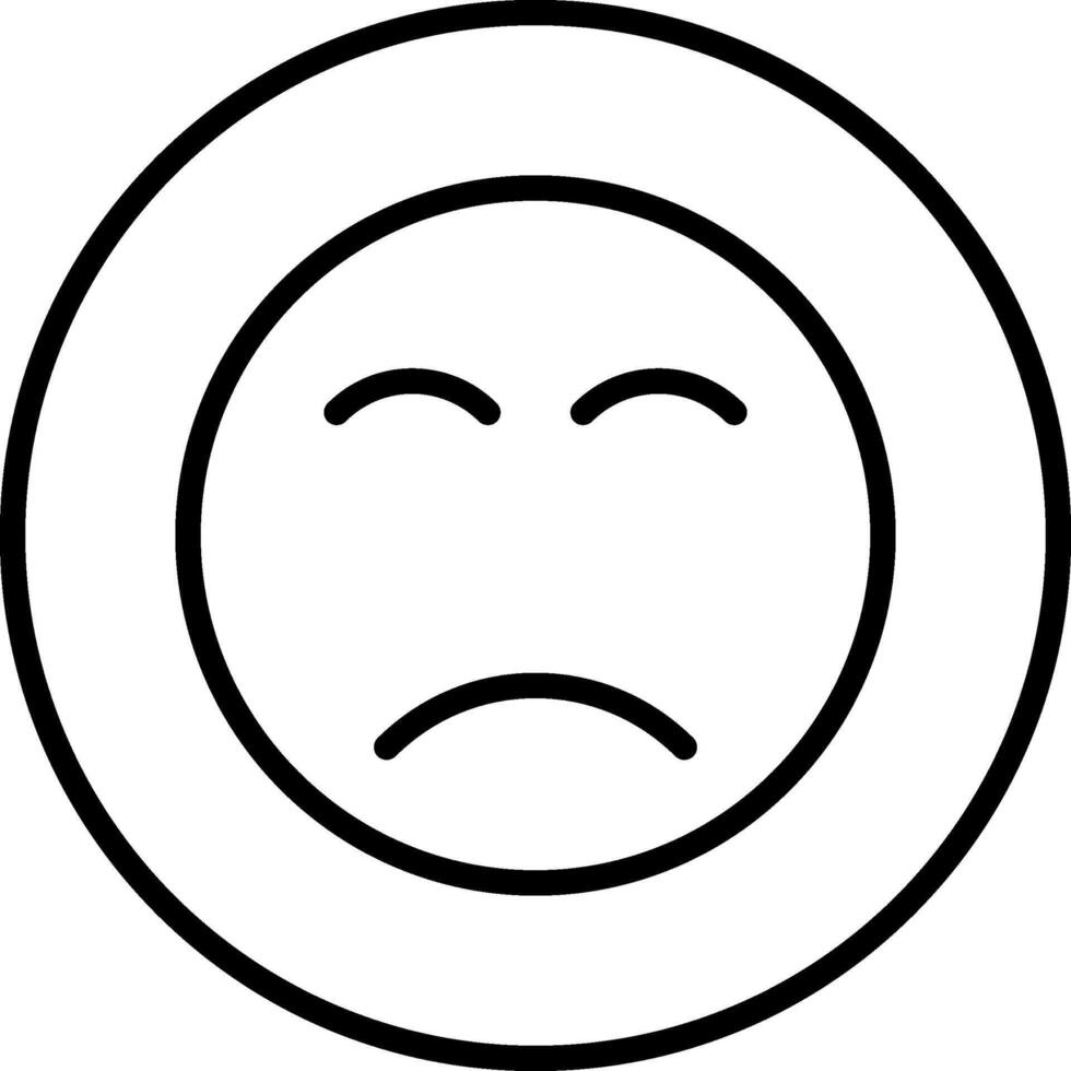 Sad Face Line Icon vector