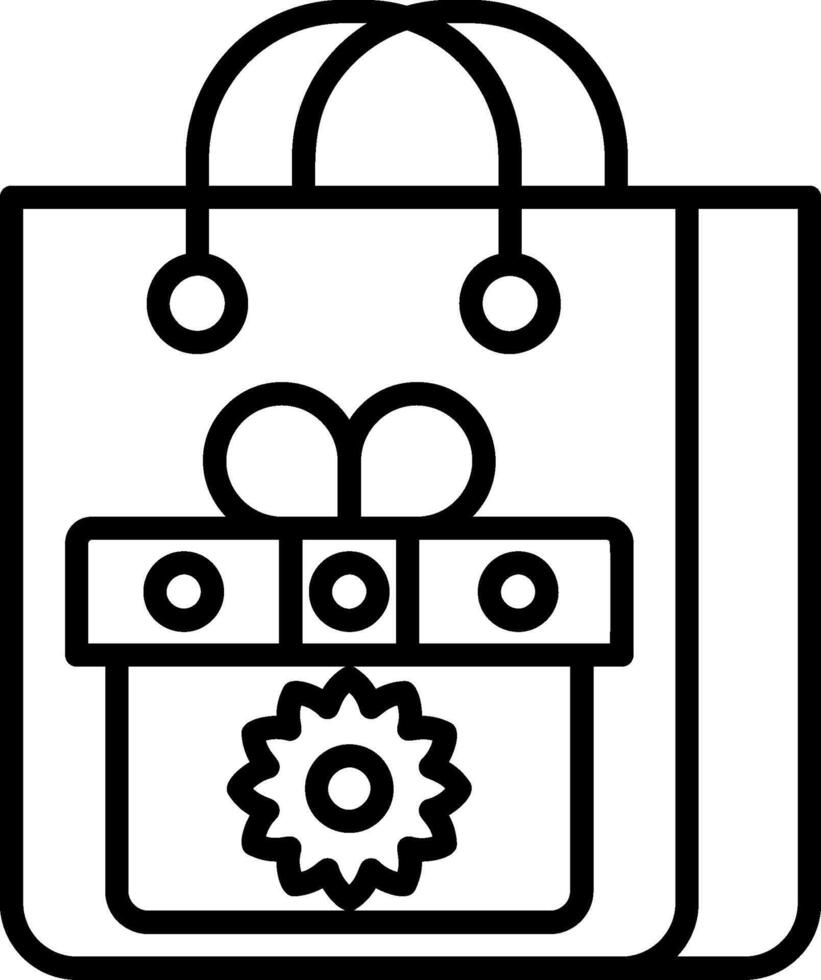 Gift Bag Line Icon vector