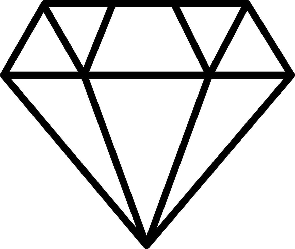 Diamond Line Icon vector