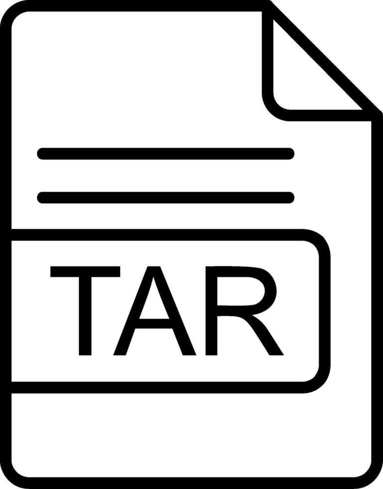 TAR File Format Line Icon vector