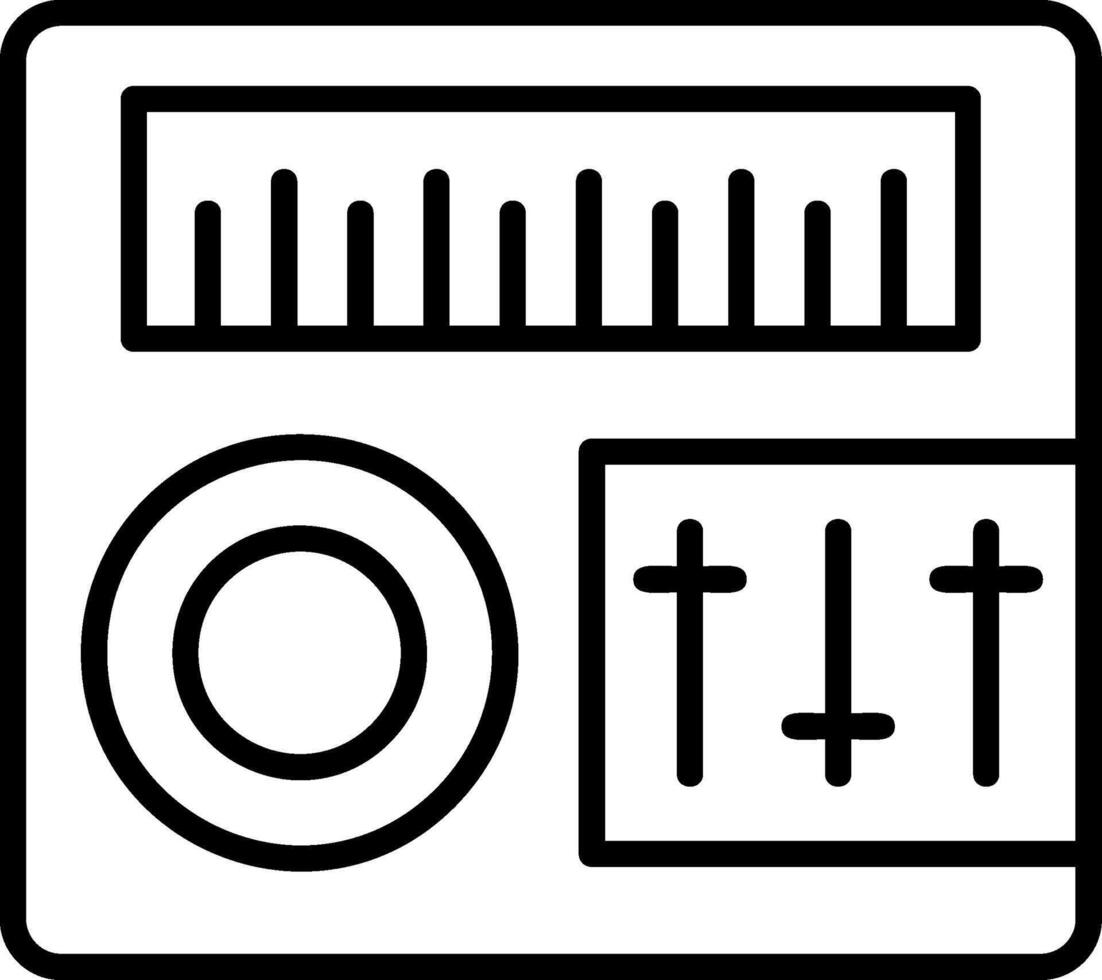 sonido mezclador línea icono vector