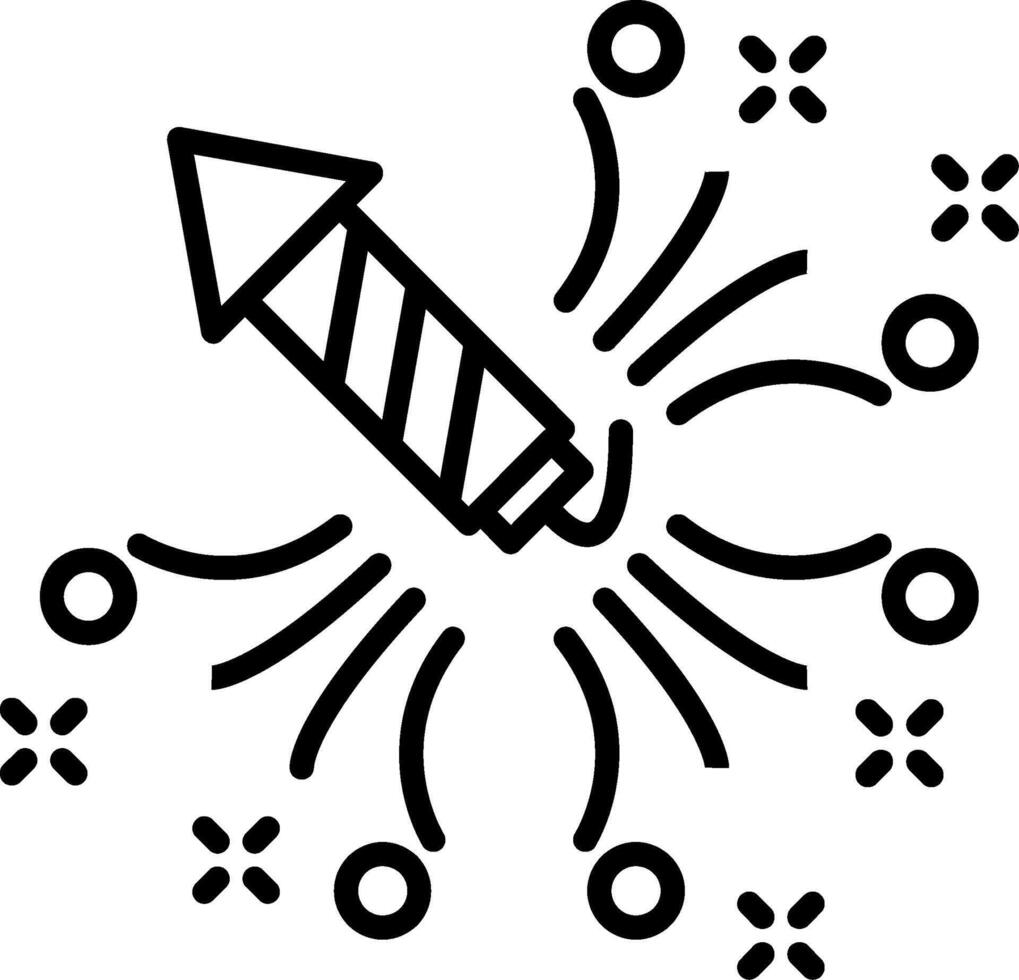 Firework Line Icon vector