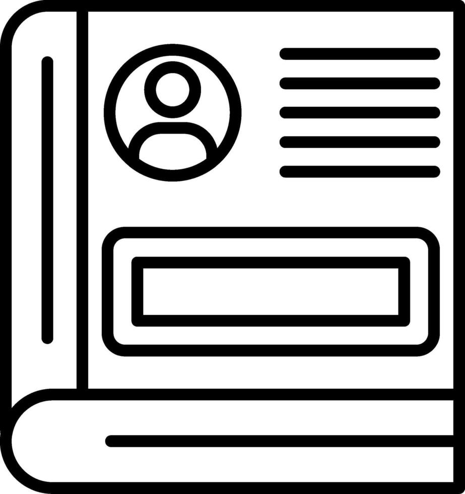 Contact Book Line Icon vector