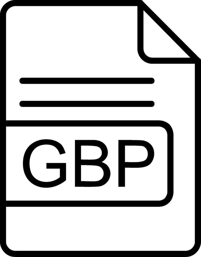 GBP archivo formato línea icono vector