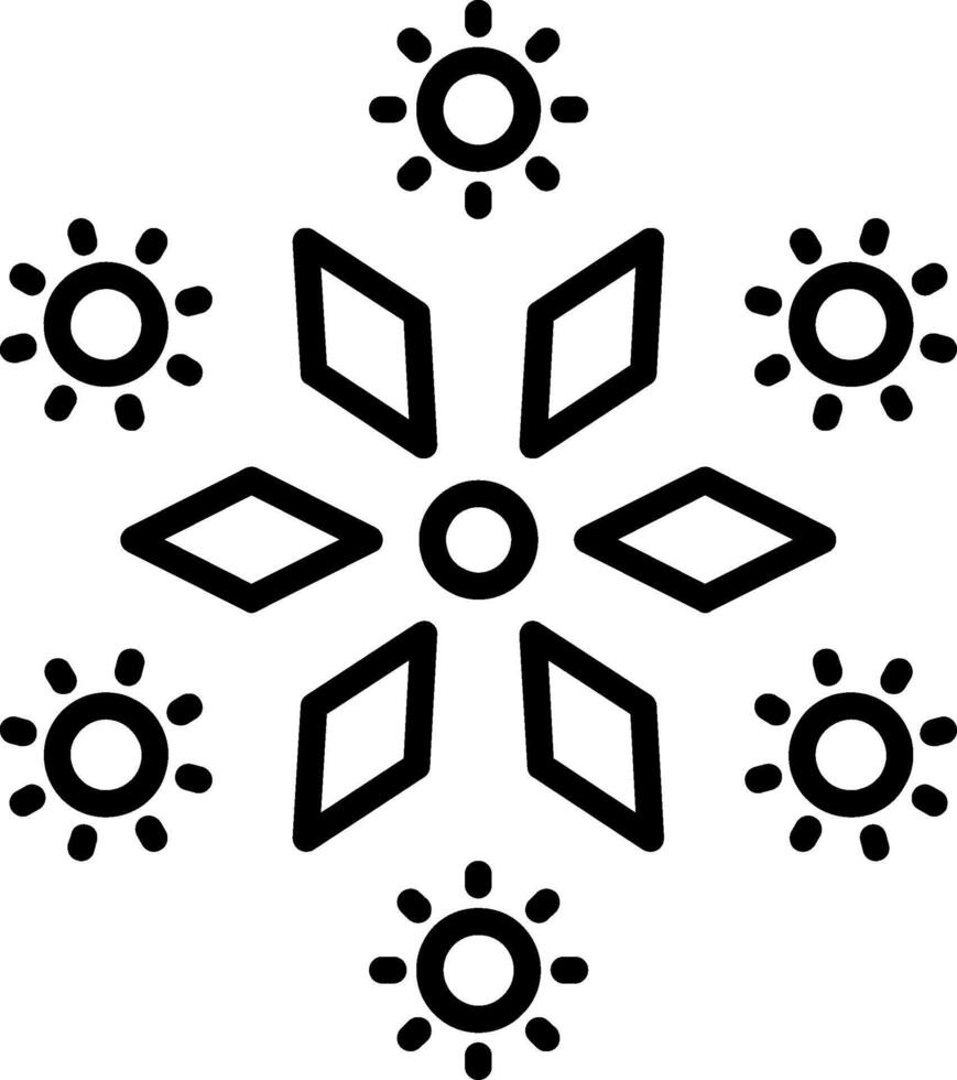 Firework Line Icon vector