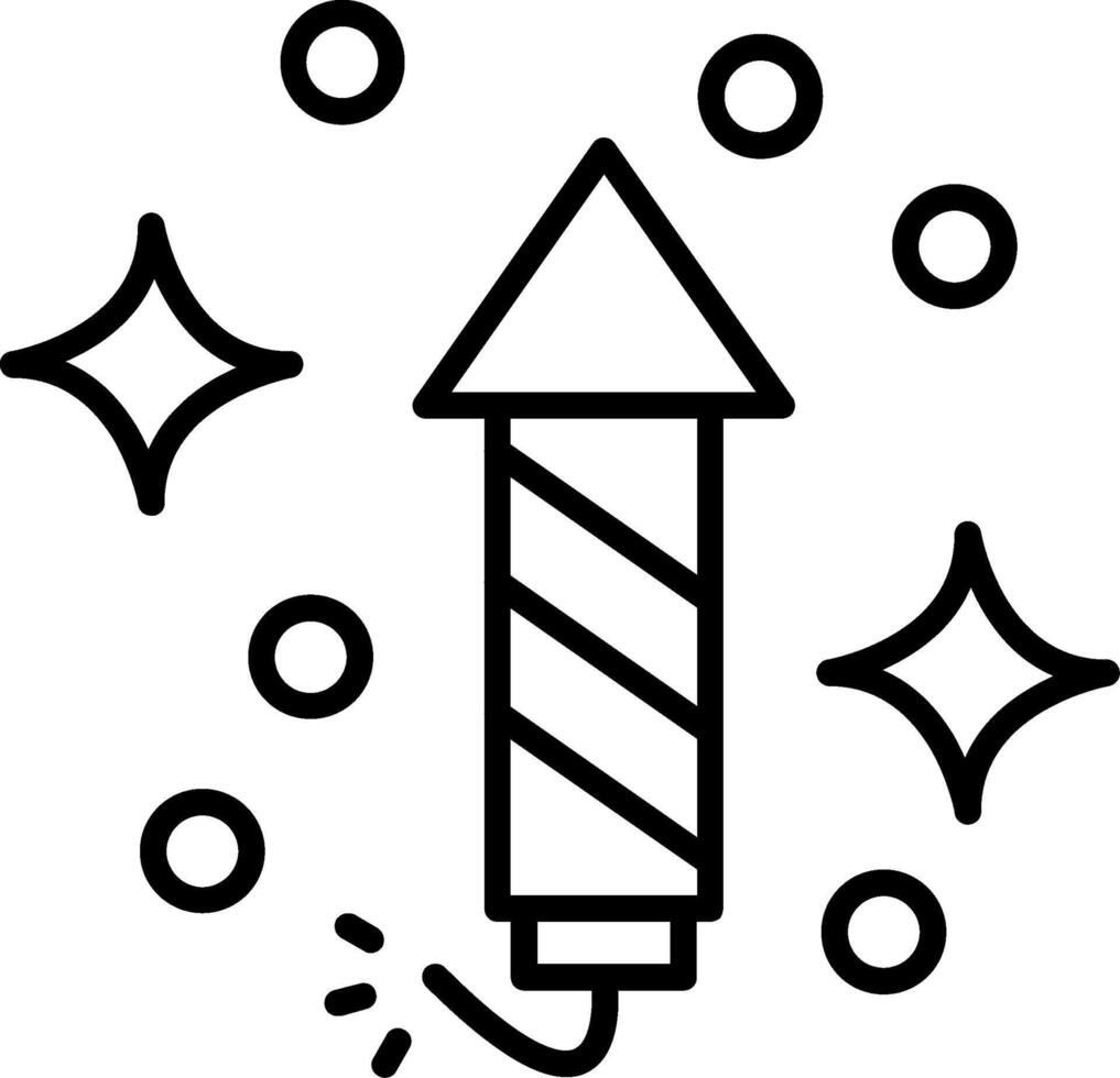 Firework Line Icon vector