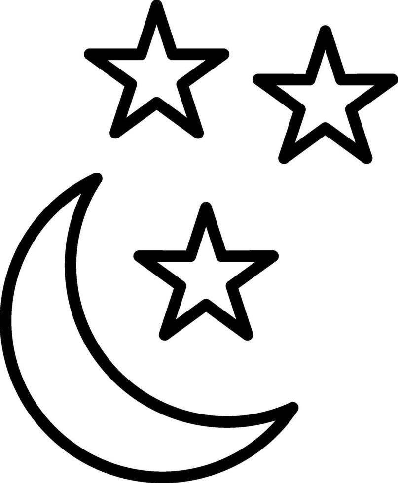 Half Moon Line Icon vector