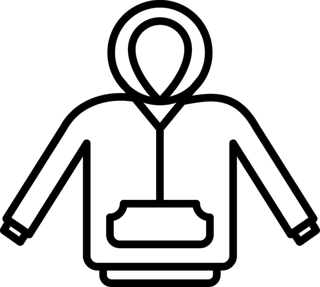 Hoodie Line Icon vector
