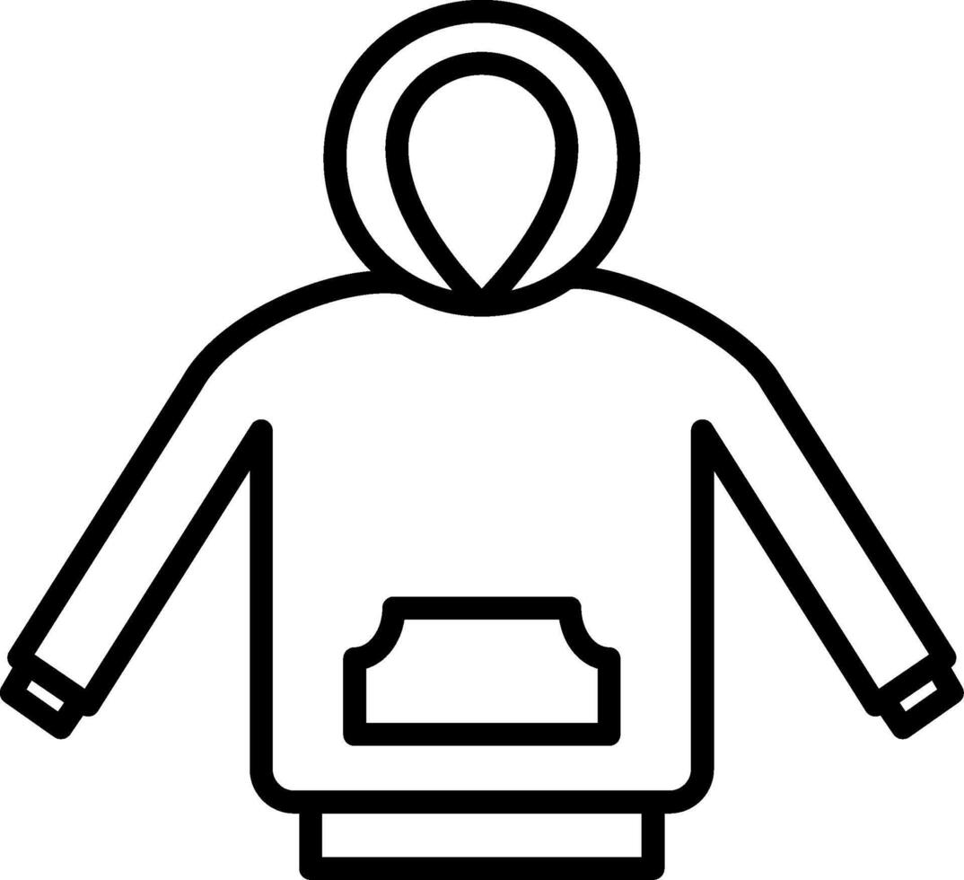 Hoodie Line Icon vector