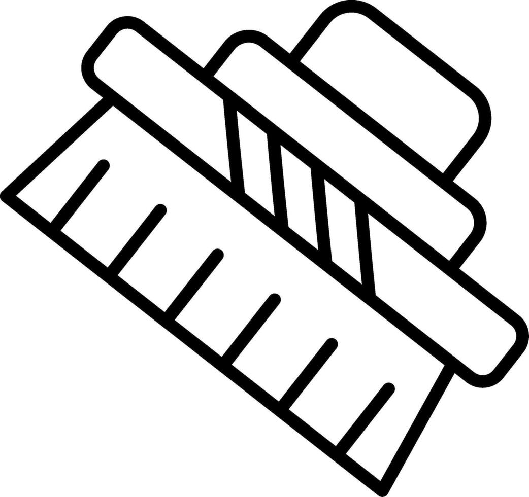 Cleaning Brush Line Icon vector