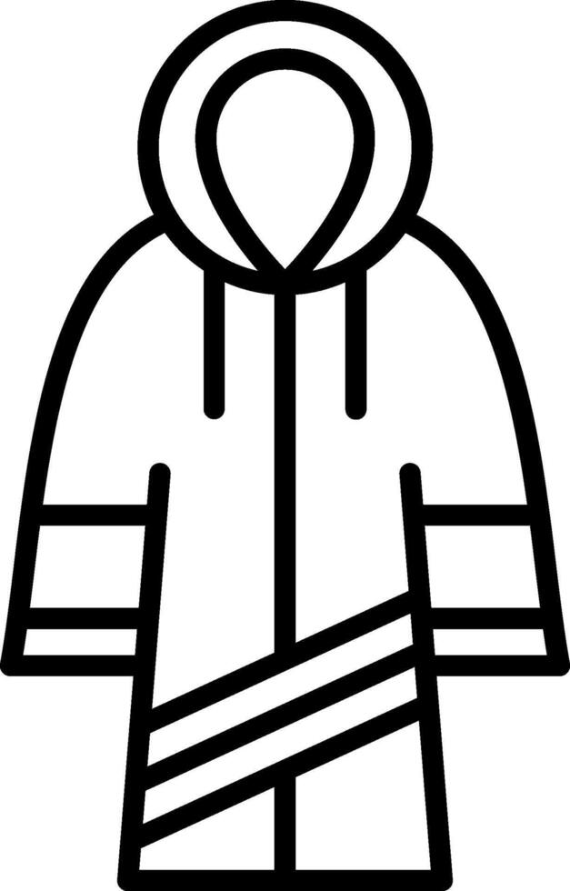 Raincoat Line Icon vector