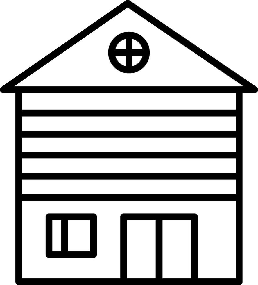 Wooden House Line Icon vector