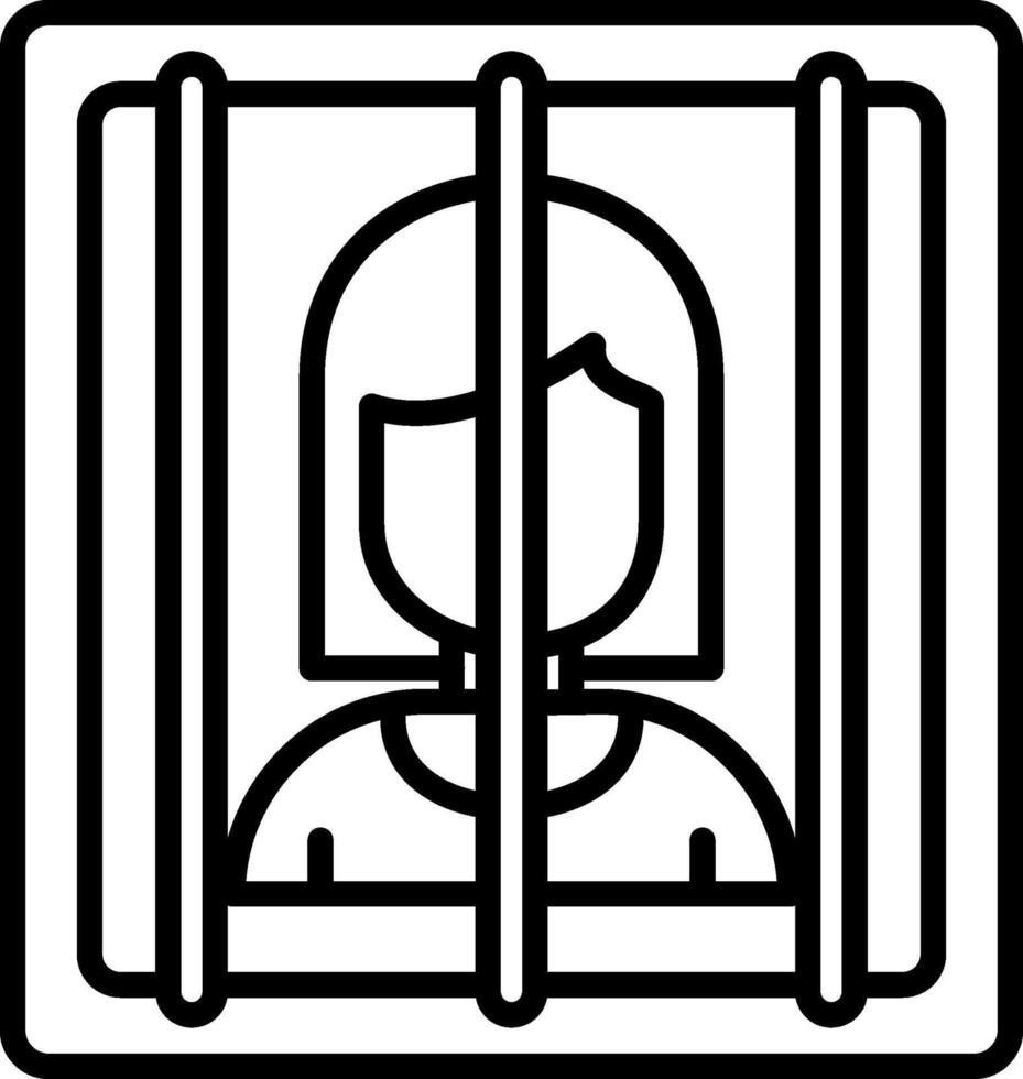 icono de línea de prisionero vector