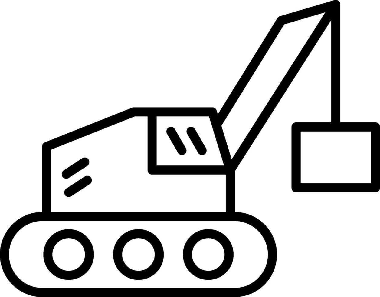 Crane Line Icon vector