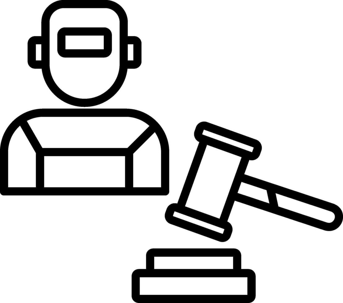 Labour Law Line Icon vector