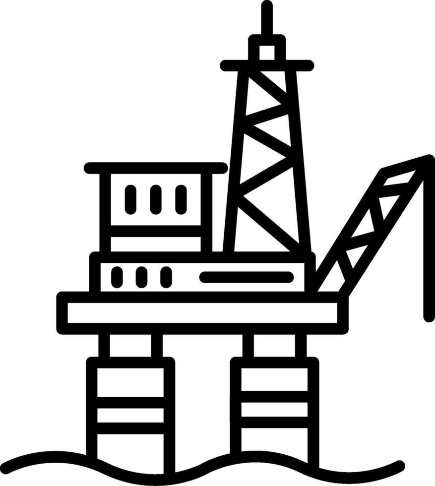 Drilling Rig Line Icon vector