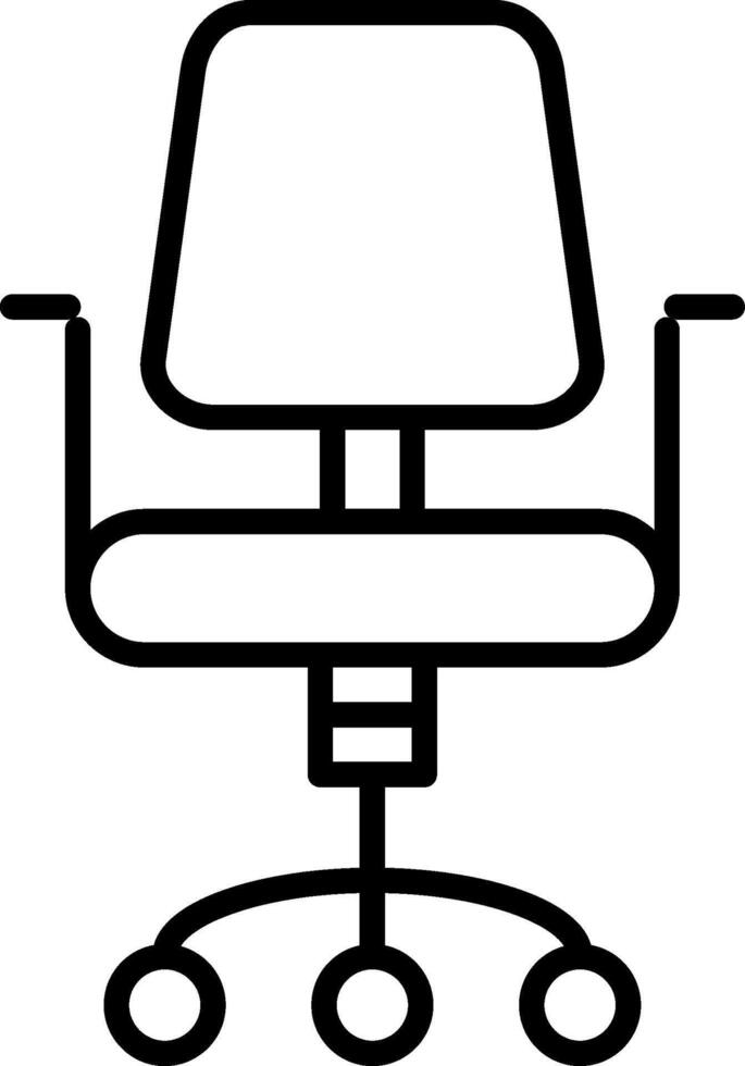 icono de línea de silla vector