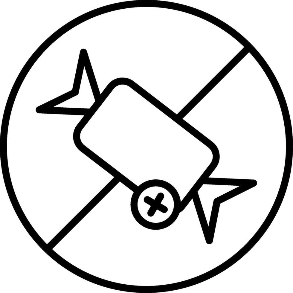 No Sweets Line Icon vector