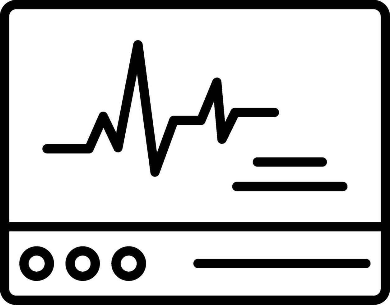 icono de línea de monitor de ecg vector