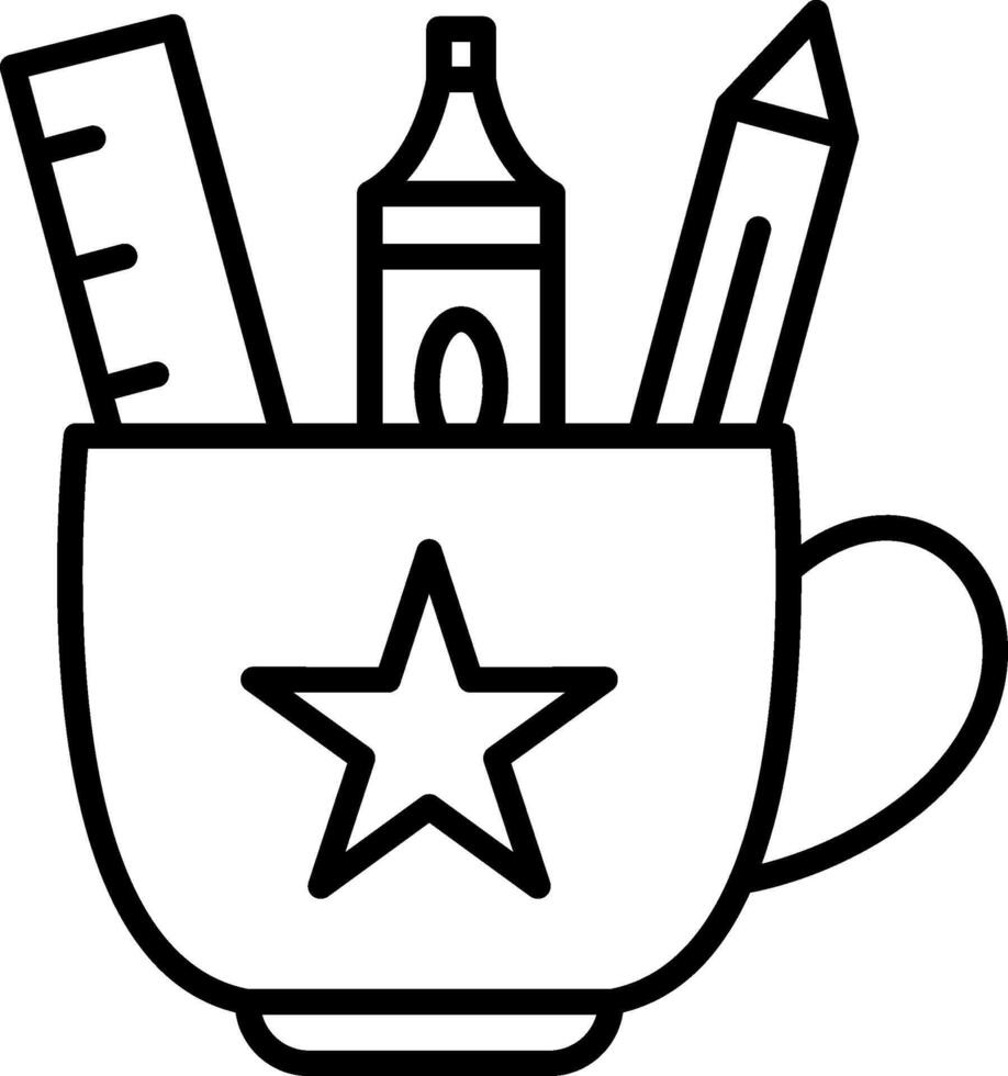 icono de línea de taza vector