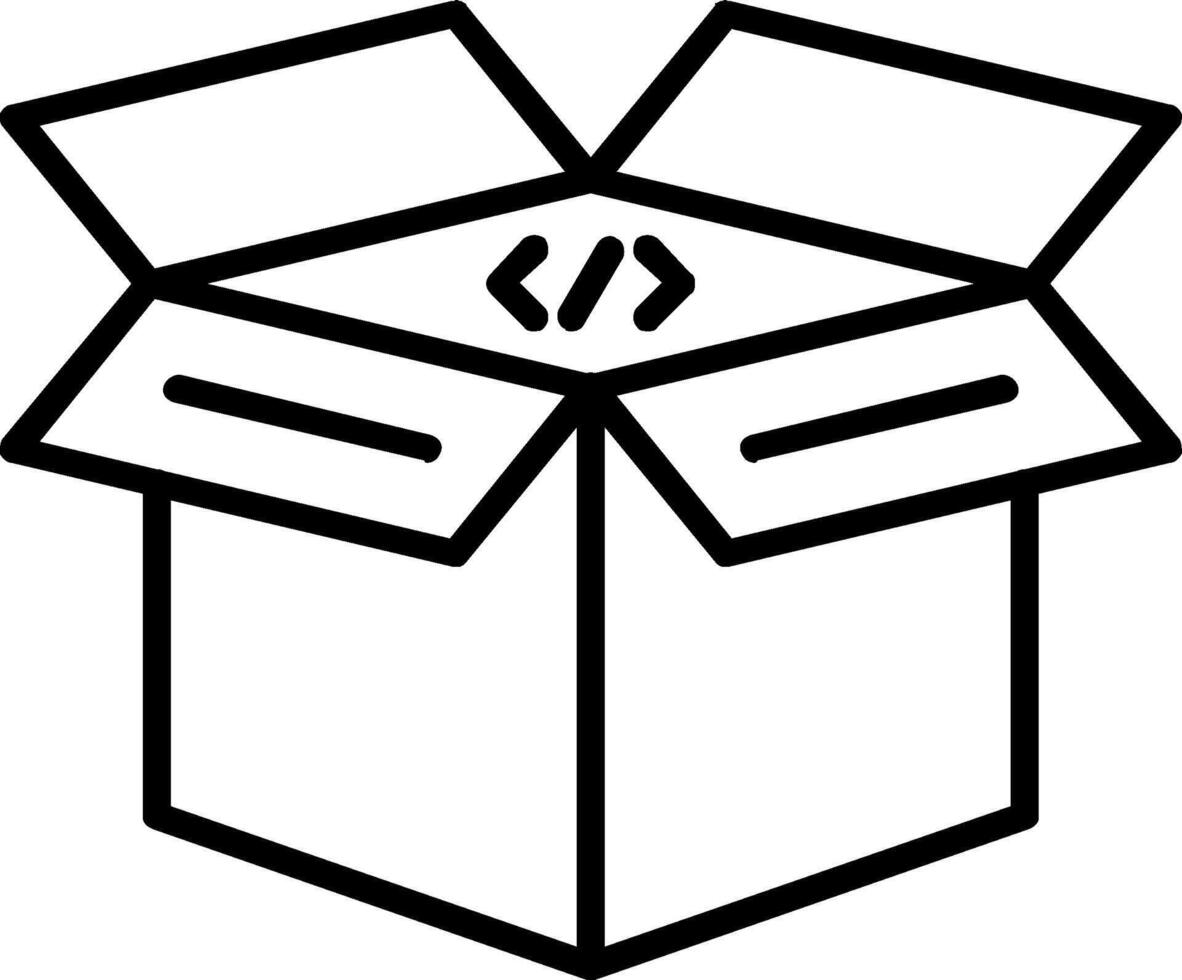 Open Box Line Icon vector