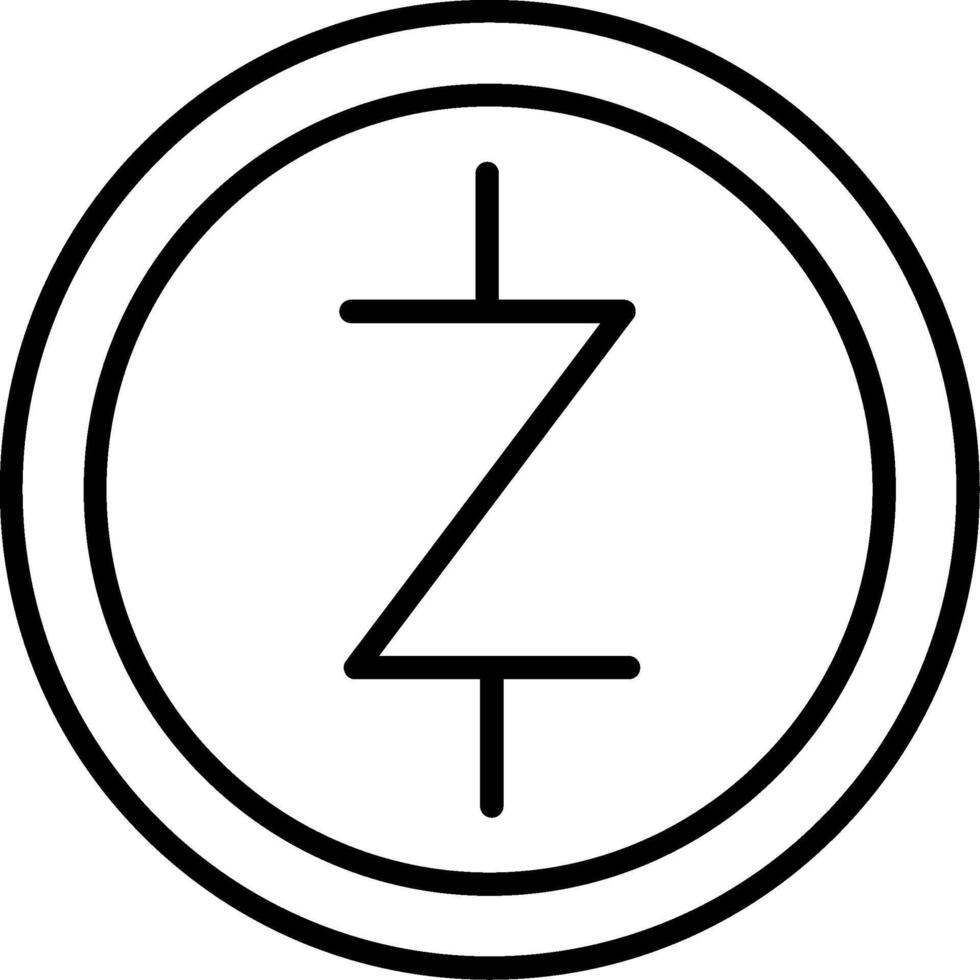 icono de línea de zcash vector