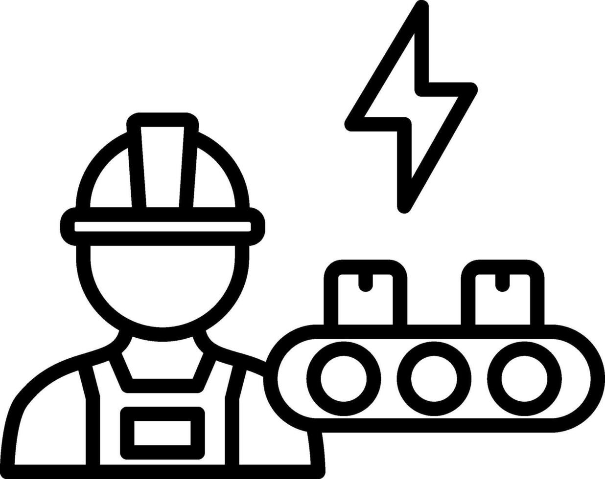 Industrial Worker Line Icon vector