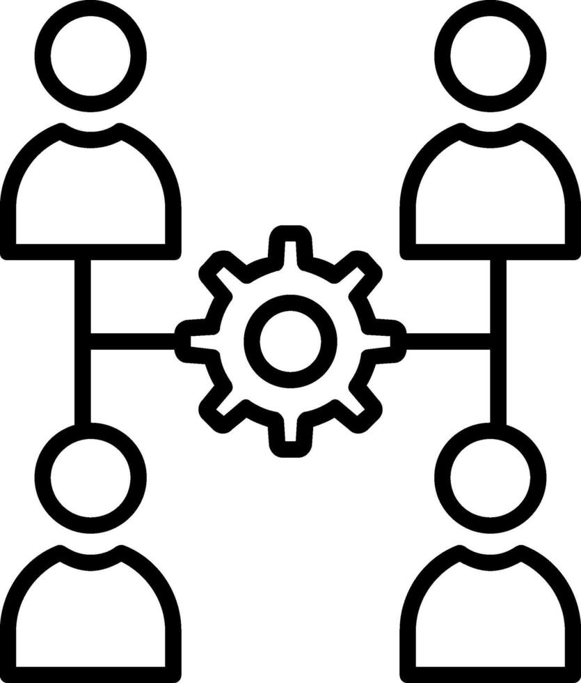 Team Management Line Icon vector